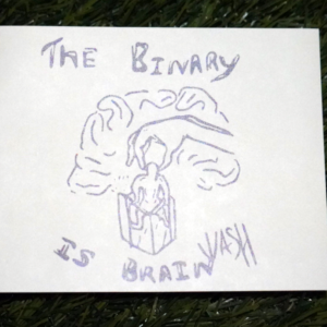BINARY IS BRAINWASH STICKER